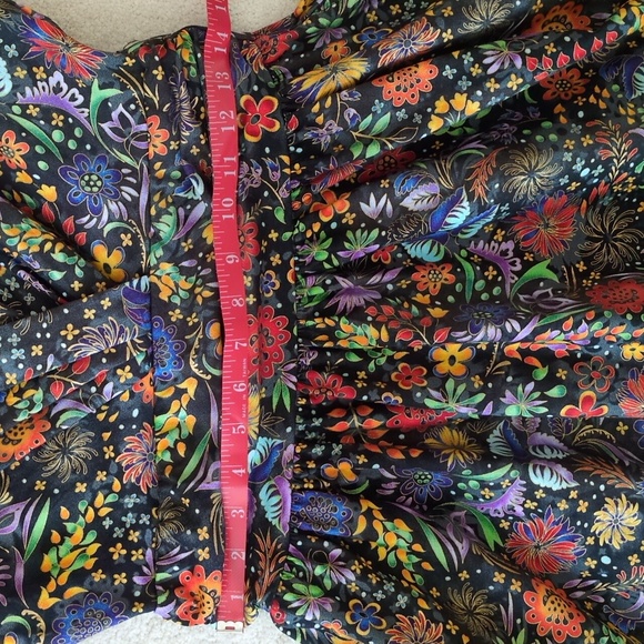 Retrolicious Greta Dress Full Skirt Pockets Black Red Purple Orange Floral - Picture 12 of 13